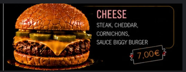 Menu Cheese Burger de Minute Burger