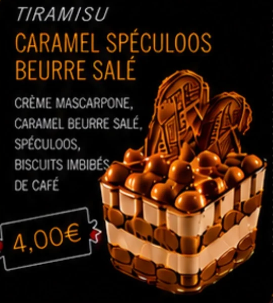Tiramisu caramel spéculoos beurre salé à 4 euros